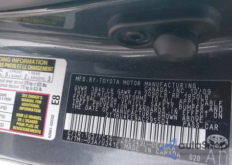 2010 Toyota Corolla Le from USA, damaged, VIN 2T1BU4EE9AC295504
